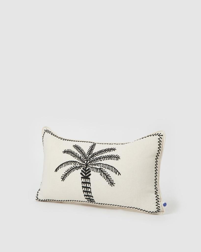 Miz Casa & Co Rectangle Palm Pillow Case Black