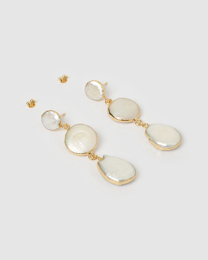 Miz Casa & Co Sydney Earrings Gold Pearl