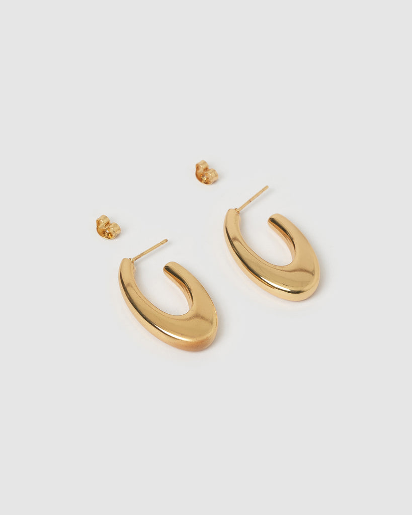 Miz Casa & Co Steph Hoop Earrings Gold