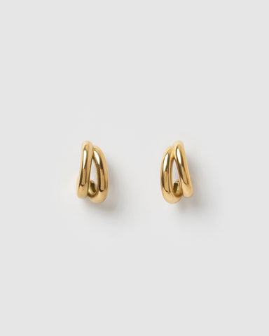 Miz Casa & Co Davina Hoop Earrings Gold Aqua