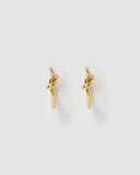 Miz Casa & Co Pretzel Hoop Earrings Gold