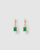 Miz Casa & Co Lilith Huggie Earrings Gold Emerald