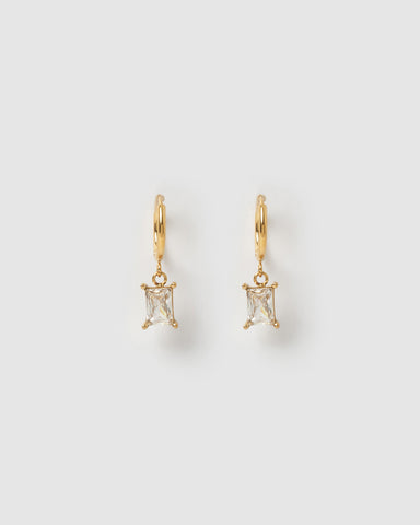 Miz Casa & Co Lilith Huggie Earrings Gold Ruby