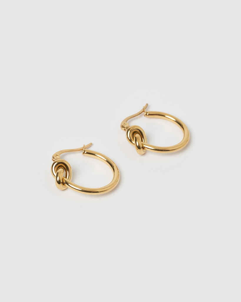 Miz Casa & Co Pretzel Hoop Earrings Gold