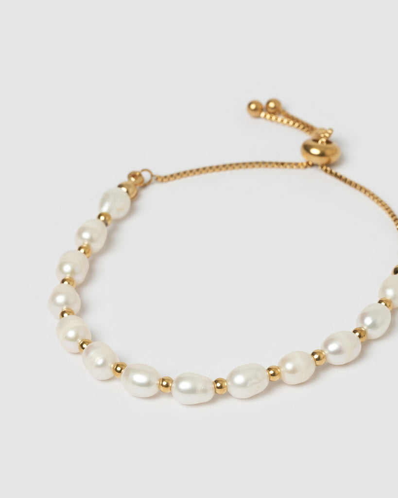 Miz Casa & Co Chloe Pearl Bracelet Gold