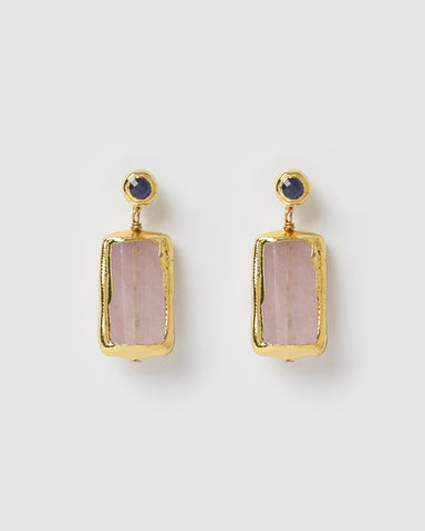 Miz Casa & Co Ingrid Stud Earrings Smokey Quartz