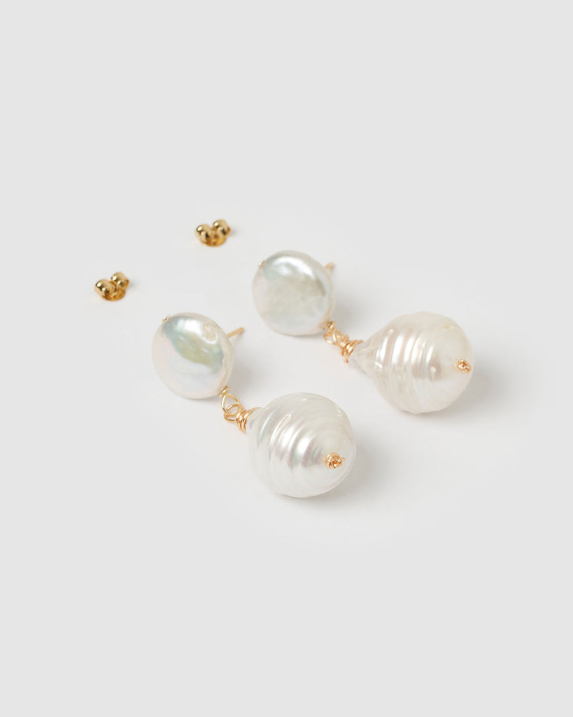 Miz Casa & Co Arianna Earrings Gold Pearl