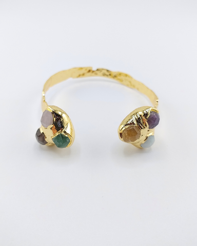 Miz Casa & Co Cella Cuff Bracelet Clear Quartz