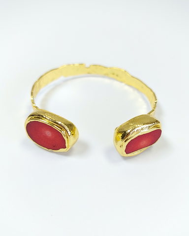 Miz Casa & Co Cella Cuff Bracelet Clear Quartz