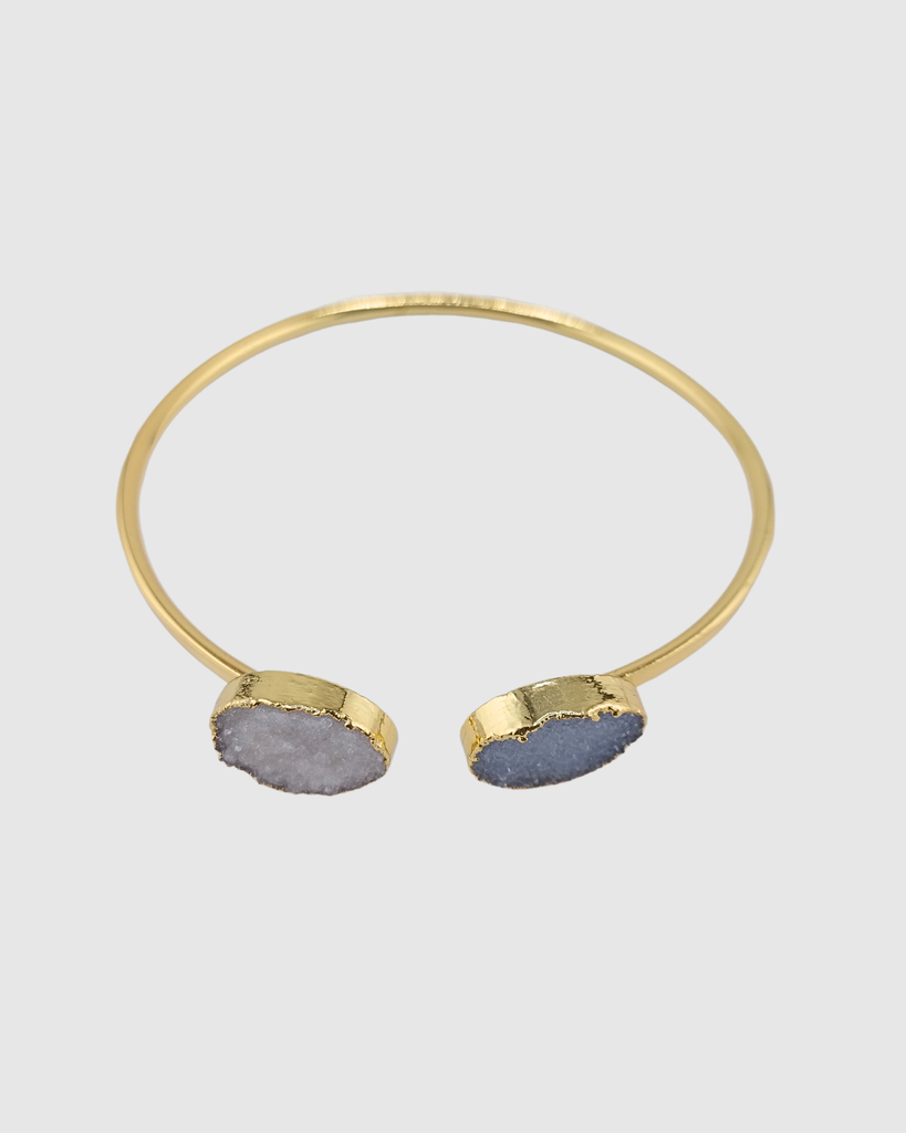 Miz Casa & Co Duet Druzy Bracelet Light Grey & Blue