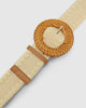 Miz Casa & Co Patterned White Rattan Woven Belt