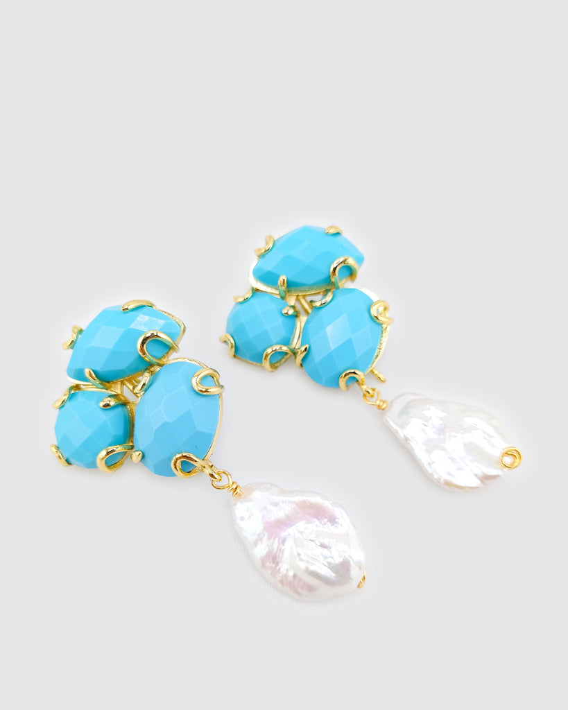 Miz Casa & Co Ophelia Earrings in Turquoise Pearl