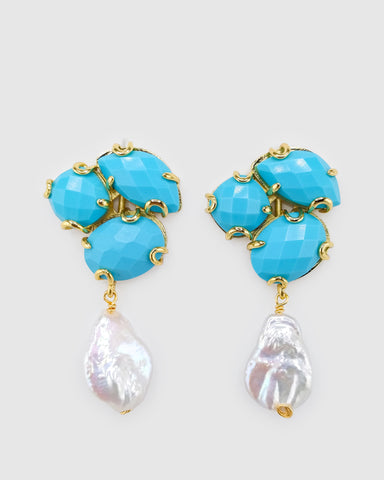 Miz Casa & Co Ophelia Earrings in Smokey Quartz Pearl