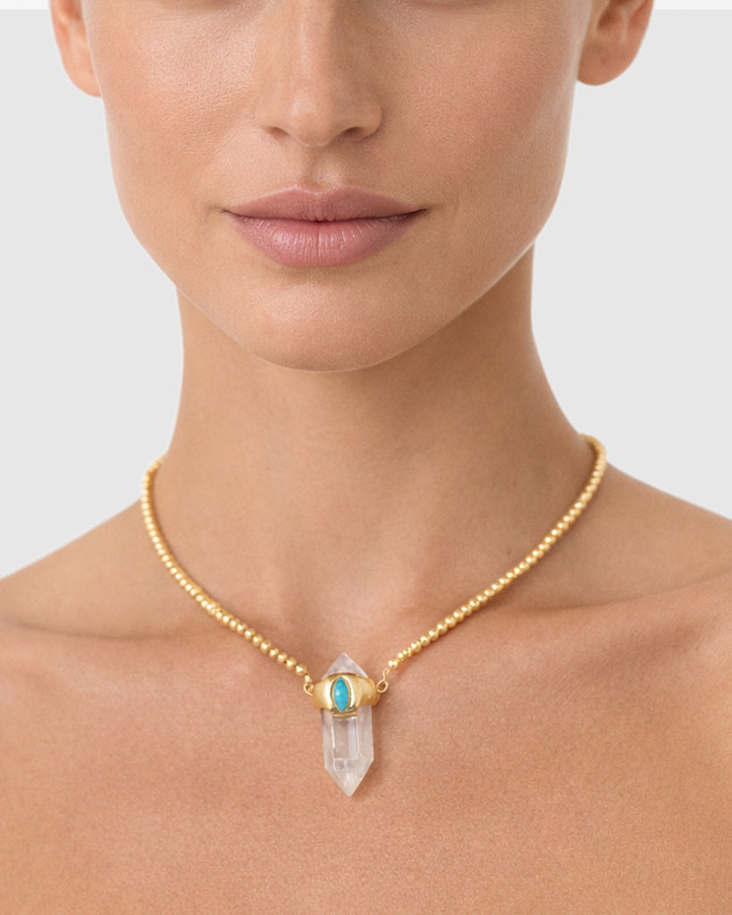 Miz Casa & Co Soraya Necklace Clear Quartz