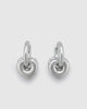 Miz Casa & Co Double Heart Huggie Earrings Silver