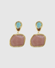 Miz Casa & Co Jovie Earrings in Smokey Quartz & Jade
