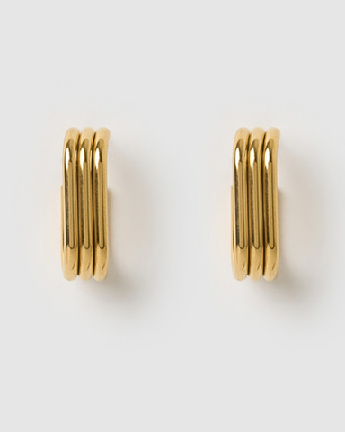Miz Casa & Co Cliff Stud Earrings Black Gold