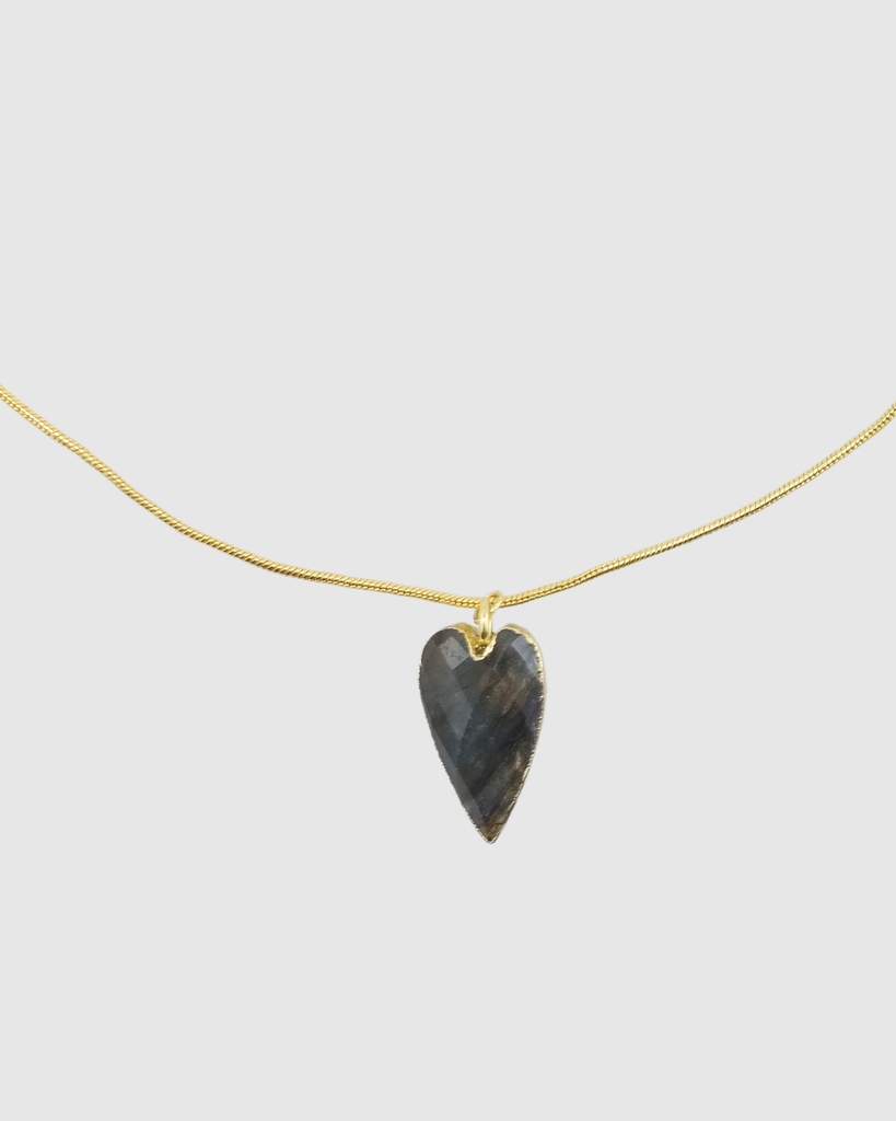 Miz Casa & Co Priya Heart Necklace Rainbow Fluroite