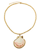 Miz Casa & Co Zella Shell Necklace Gold Pink