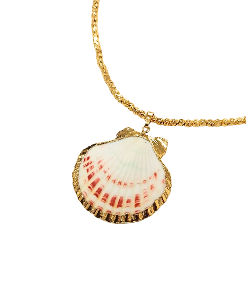 Miz Casa & Co Zella Shell Necklace Gold Pink