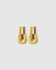 Miz Casa & Co Linked Chain Huggie Earrings Gold