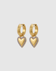 Miz Casa & Co Amora Heart Drop Huggie Earrings Gold