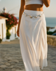 Miz Casa & Co Mixed Shell Chain Belt Silver