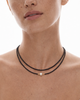 Miz Casa & Co Crystal Beaded Necklace Stack Black Multi