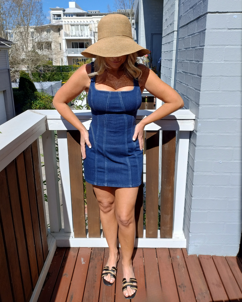 Miz Casa & Co Helen Foldable Raffia Weave Sun Hat Brown