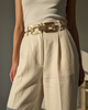 Miz Casa & Co Large Double Rectangle Belt Gold