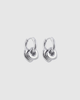 Miz Casa & Co Double Heart Huggie Earrings Silver