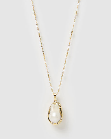 Miz Casa & Co Forever After Necklace Gold Pearl