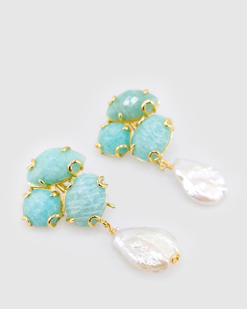 Miz Casa & Co Ophelia Earrings in Jade Pearl