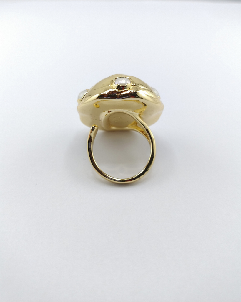 Miz Casa & Co Poppy Ring Gold Pearl