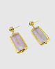Miz Casa & Co Rose Earrings Rose Quartz Blue