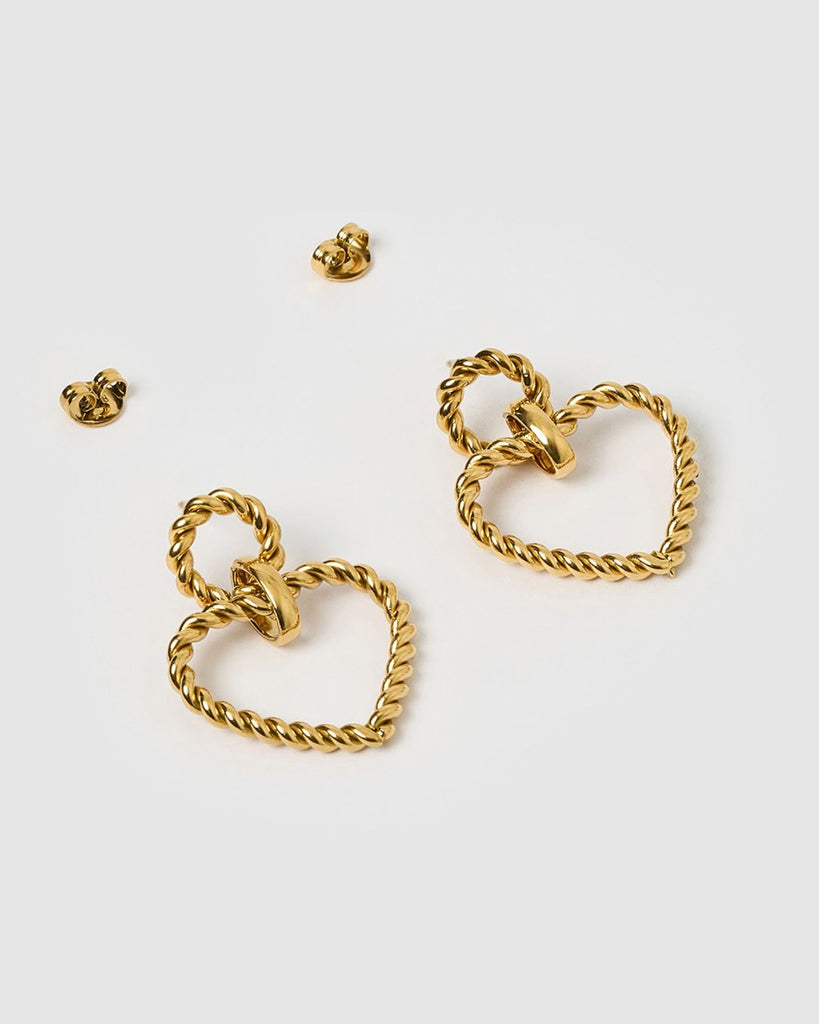 Miz Casa & Co Zaria Heart Stud Earrings Gold