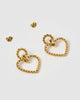 Miz Casa & Co Zaria Heart Stud Earrings Gold