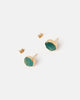 Miz Casa & Co Anenome Stud Earrings Chrysoprase Jade