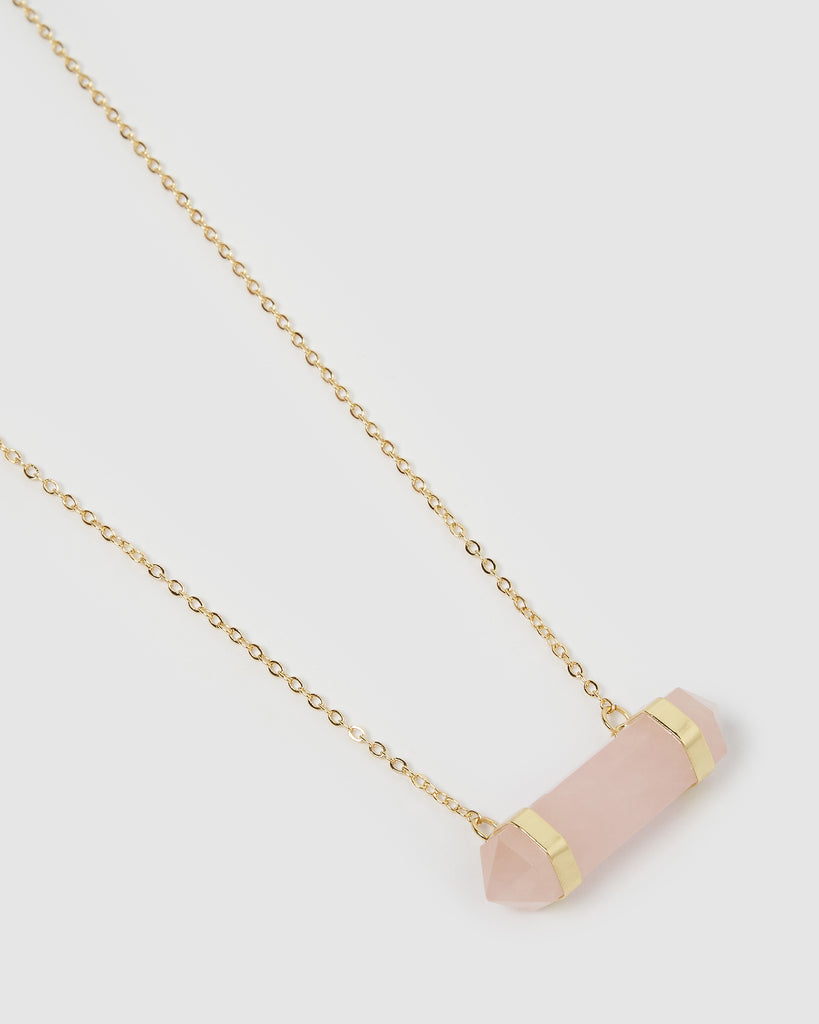 Miz Casa & Co April Necklace Rose Quartz