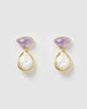 Miz Casa & Co Aspen Earrings Amethyst Pearl Gold