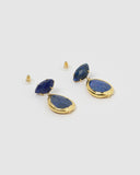 Miz Casa & Co Aspen Earrings Blue Lapis Gold