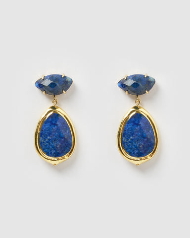 Miz Casa & Co Sea Petal Earrings Onyx Gold