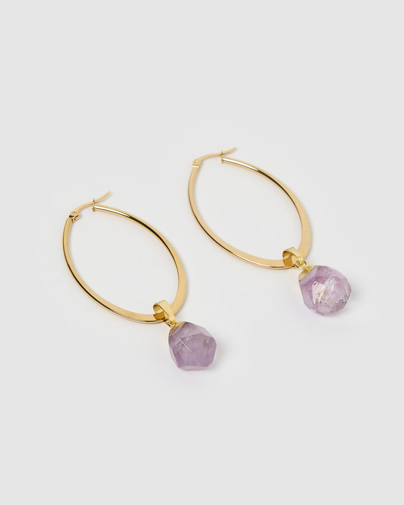 Miz Casa & Co Astrid Earrings Natural Amethyst