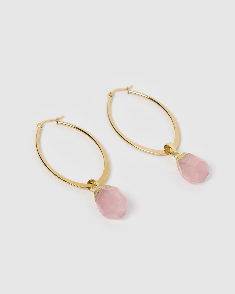 Miz Casa & Co Astrid Earrings Natural Rose Quartz