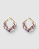 Miz Casa & Co Adella Hoop Earrings Amethyst Gold