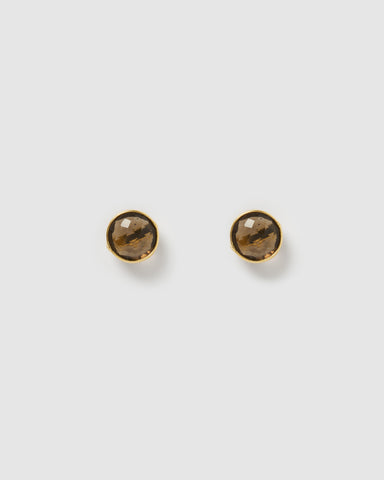 Miz Casa & Co Izzy Earrings Gold Navy Quartz