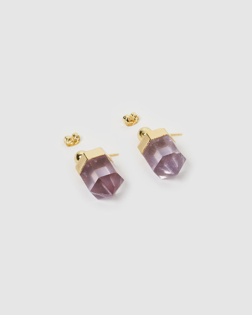 Miz Casa & Co Carmen Stud Earrings Amethyst