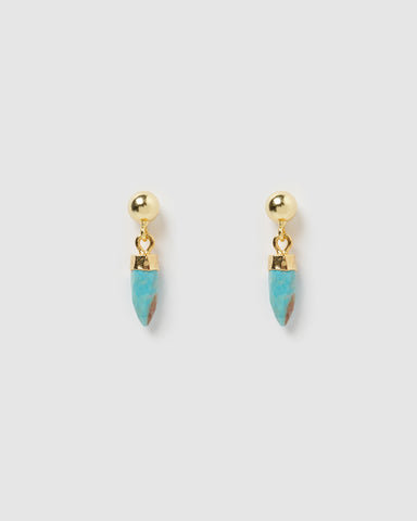 Miz Casa & Co Sea Petal Earrings Labradorite Gold