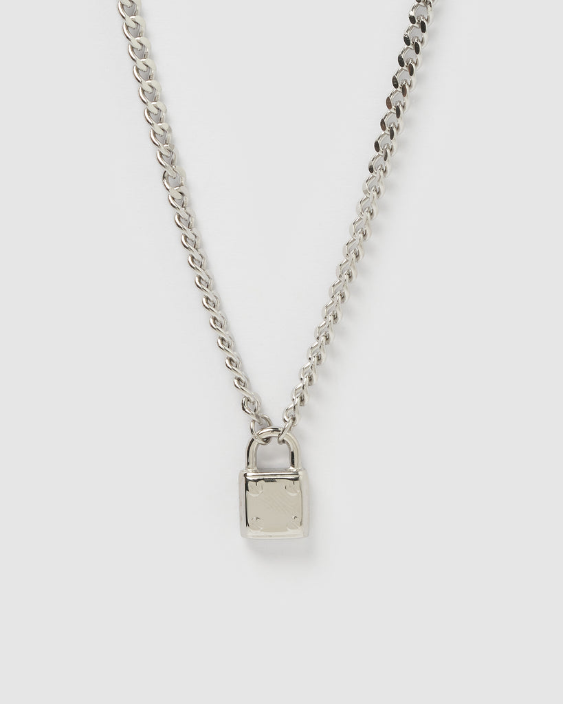 Miz Casa & Co Skylar Locked Necklace Silver