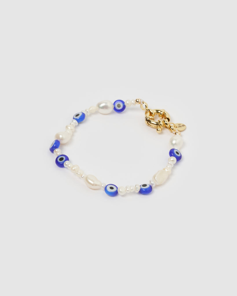 Miz Casa & Co Strike Evil Eye Bracelet Pearl